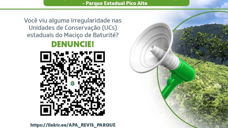 Unidades de Conservação Estaduais do Maciço de Baturité instituem canal de denúncias