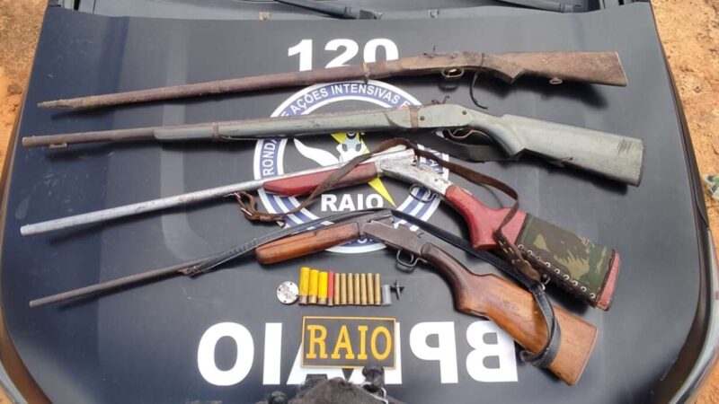 PMCE apreende quatro armas de fogo e 12 munições em Caririaçu