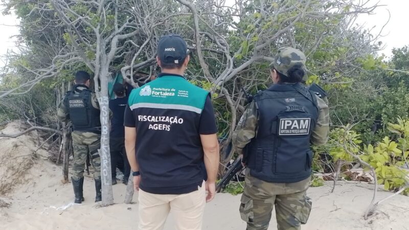 Agefis e GMF realizam retirada de estruturas irregulares da APA da Sabiaguaba