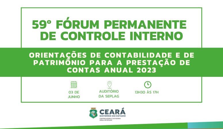 CGE recebe inscrições para o 59º Fórum Permanente de Controle Interno