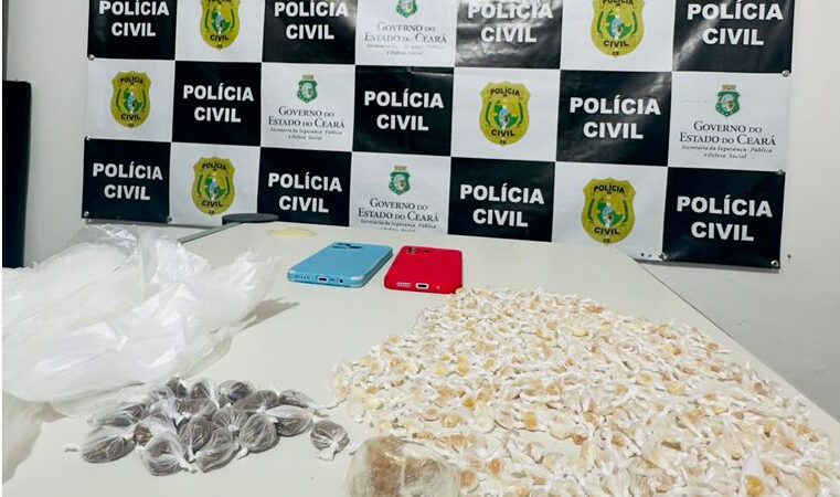 Casal é preso em flagrante pela Polícia Civil em posse de drogas em Maranguape