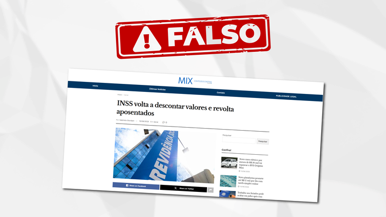 É falso que o INSS voltou a descontar valores de aposentados e pensionistas