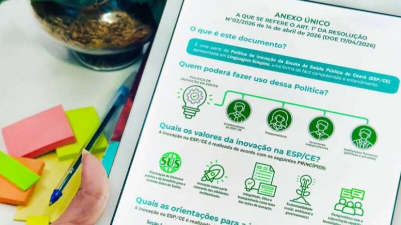 ESP/CE relança Política de Inovação com linguagem simples
