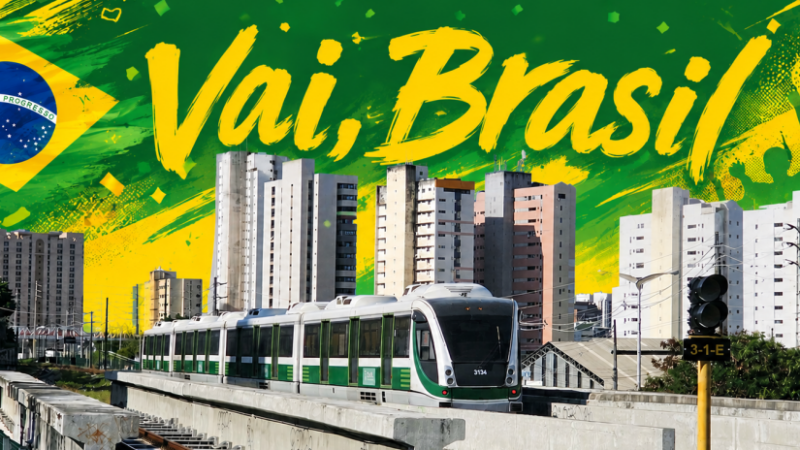 Metrô e VLTs circulam sem alterações durante o jogo do Brasil desta quarta-feira (24)