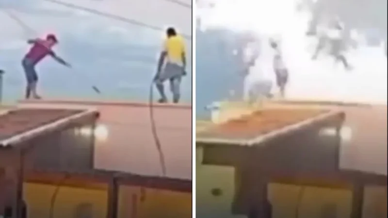 Homem sofre descarga elétrica, cai de telhado e fratura a coluna em Jaguaruana